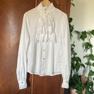 Renaissance Gothic Button Down Shirt Neck Scarf